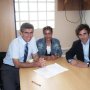 Jean Dionis avec son assistant rendant visite à l'agenaise Sabah Ezzedi à Fresnes, après son transfèrement de Turquie 19/07/11